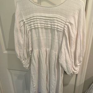 White gauze mini dress